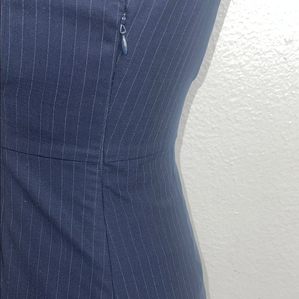 J. Crew Blue Sheath Dress Flutter Sleeves Crew Neck - Picture 7 of 15